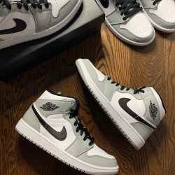 Air Jordan 1 Mid "Light Smoke Grey" Light Smoke Grey/Black-White 554724 092 Mens/Womens AJ1 Jordan Sneakers