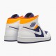 Air Jordan 1 Mid "Royal Blue Laser Orange" AJ1 Womens And Mens Sneakers 554724 131