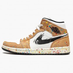 Air Jordan 1 Mid SE "Brushstroke" DA8005 100 Mens/Womens AJ1 Shoes