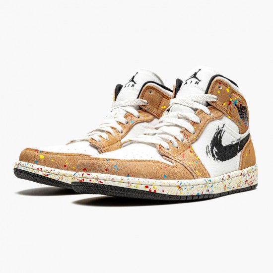 Air Jordan 1 Mid SE "Brushstroke" DA8005 100 Mens/Womens AJ1 Shoes