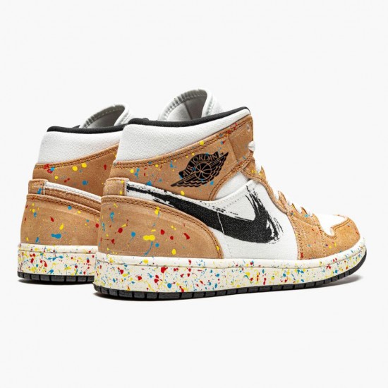 Air Jordan 1 Mid SE "Brushstroke" DA8005 100 Mens/Womens AJ1 Shoes