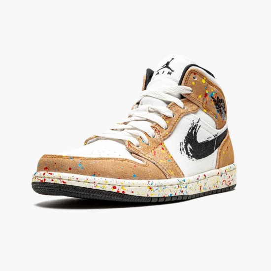 Air Jordan 1 Mid SE "Brushstroke" DA8005 100 Mens/Womens AJ1 Shoes