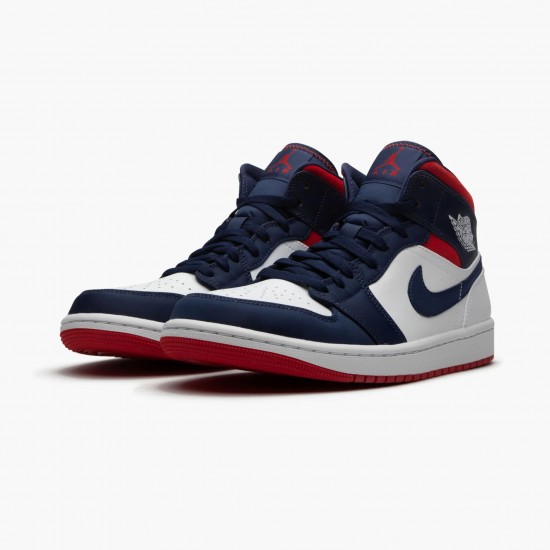 Air Jordan 1 Mid SE "USA" Basketball Shoes 852542 104 AJ1 Sneakers