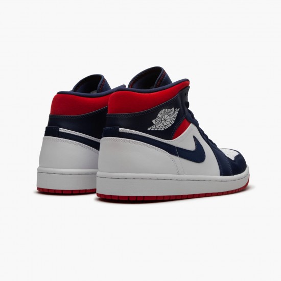 Air Jordan 1 Mid SE "USA" Basketball Shoes 852542 104 AJ1 Sneakers