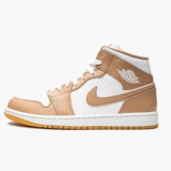 Air Jordan 1 Mid "Tan Gum" AJ1 Womens And Mens Sneakers 554724 271