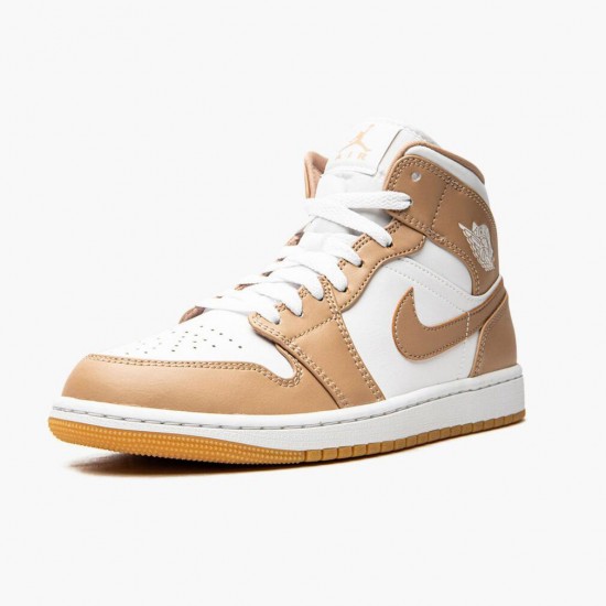 Air Jordan 1 Mid "Tan Gum" AJ1 Womens And Mens Sneakers 554724 271