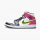 Air Jordan 1 Mid White Black "Cyber Pink" Basketball Shoes CZ9834 100 AJ1 Sneakers