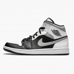 Air Jordan 1 Mid "White Shadow" Unisex Basketball Shoes Black/White-Lt Smoke Grey 554724 073 AJ1 Jordan Sneakers