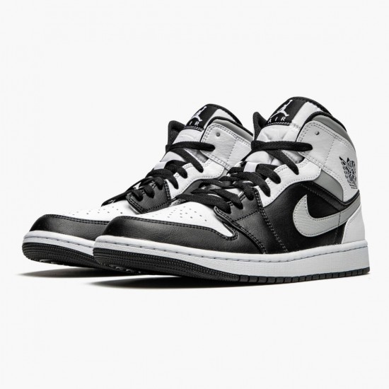 Air Jordan 1 Mid "White Shadow" Unisex Basketball Shoes Black/White-Lt Smoke Grey 554724 073 AJ1 Jordan Sneakers