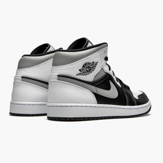 Air Jordan 1 Mid "White Shadow" Unisex Basketball Shoes Black/White-Lt Smoke Grey 554724 073 AJ1 Jordan Sneakers