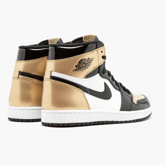 Air Jordan 1 Retro "Gold Toe" Unisex Basketball Shoes Black/Metallic Gold-Summit Whi 861428 007 AJ1 Jordan Sneakers