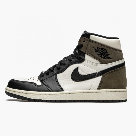 Air Jordan 1 Retro High "Dark Mocha" Unisex Basketball Shoes Sail/Dark Mocha-Black-Black 555088 105 AJ1 Jordan Sneakers