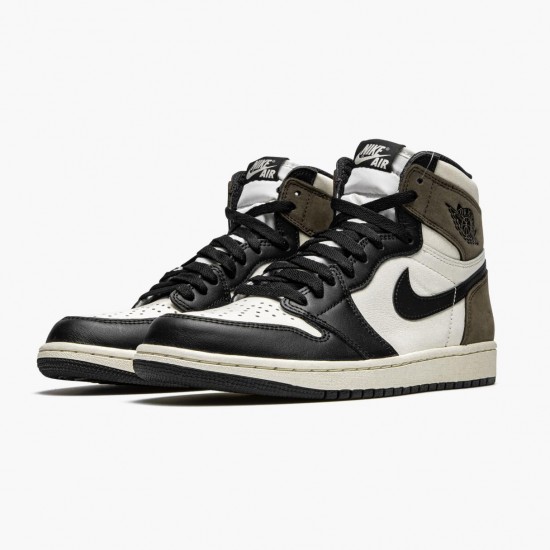 Air Jordan 1 Retro High "Dark Mocha" Unisex Basketball Shoes Sail/Dark Mocha-Black-Black 555088 105 AJ1 Jordan Sneakers