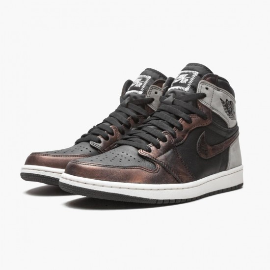 Air Jordan 1 Retro High "Light Army Rust Shadow Patina" 555088-033 Black/Grey-Rust Unisex Jordan Sneakers