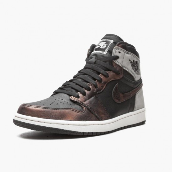 Air Jordan 1 Retro High "Light Army Rust Shadow Patina" 555088-033 Black/Grey-Rust Unisex Jordan Sneakers