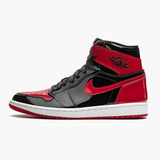 Air Jordan 1 Retro High OG "Patent Bred" 555088 063 Womens/Mens Red Jordan Shoes