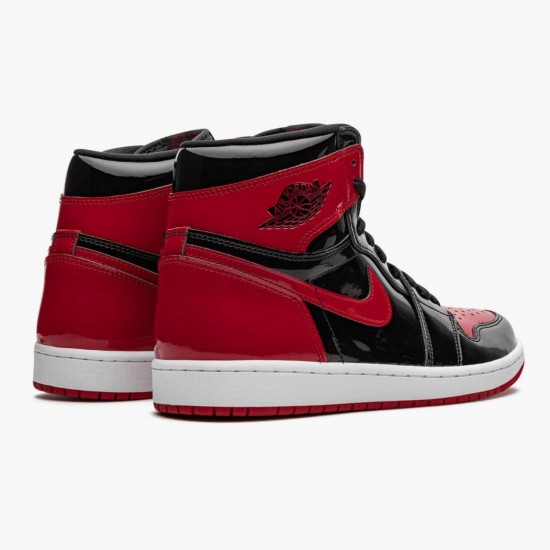 Air Jordan 1 Retro High OG "Patent Bred" 555088 063 Womens/Mens Red Jordan Shoes