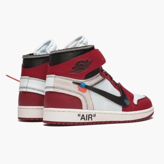 Air Jordan 1 Retro High "Off-White Chicago" Unisex AJ1 Shoes AA3834 101 White/Black-Varsity Red Jordan Sneakers