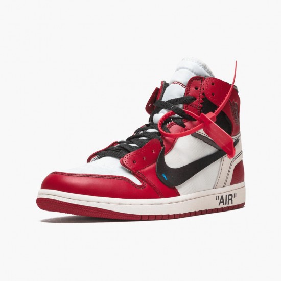 Air Jordan 1 Retro High "Off-White Chicago" Unisex AJ1 Shoes AA3834 101 White/Black-Varsity Red Jordan Sneakers