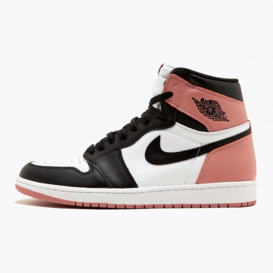 Air Jordan 1 Retro High "Rust Pink" Unisex Basketball Shoes White/Black-Rust Pink 861428 101 AJ1 Jordan Sneakers