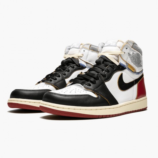 Air Jordan 1 Retro High "Union Los Angeles Black Toe" Mens Basketball Shoes BV1300 106 White/Black-Varsity Red AJ1 Black Jordan Sneakers