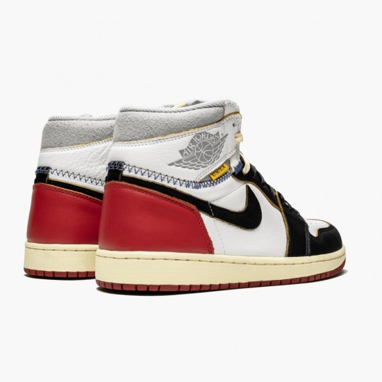 Air Jordan 1 Retro High "Union Los Angeles Black Toe" Mens Basketball Shoes BV1300 106 White/Black-Varsity Red AJ1 Black Jordan Sneakers