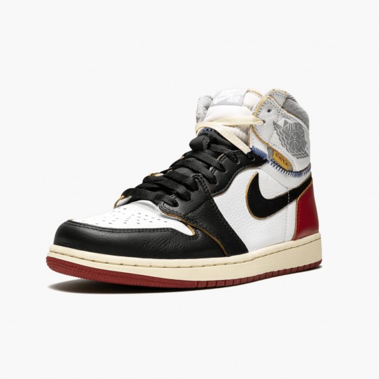 Air Jordan 1 Retro High "Union Los Angeles Black Toe" Mens Basketball Shoes BV1300 106 White/Black-Varsity Red AJ1 Black Jordan Sneakers