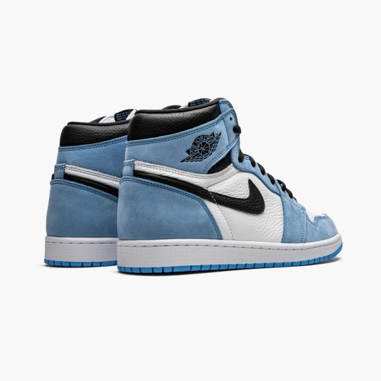 Air Jordan 1 Retro High White "University Blue" Black Basketball Shoes 555088 134 AJ1 Sneakers