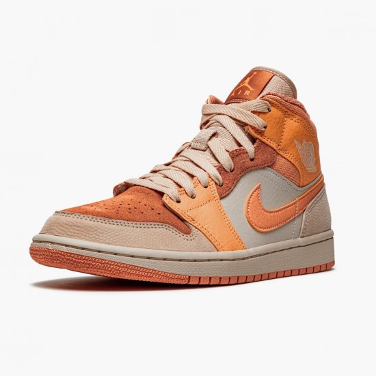 Air Jordan 1 Mid "Apricot Orange" DH4270 800 Atomic Orange/Apricot Agate-Terra Blush Unisex AJ1 Jordan Sneakers