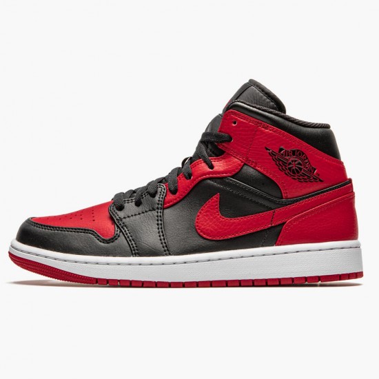 Air Jordan 1 Mid Banned (2020) 554724 074 Black/University Red-Black-Whi Unisex AJ1 Jordan Sneakers