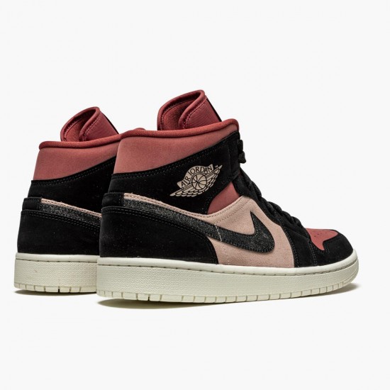 Air Jordan 1 Mid "Canyon Rust" BQ6472 202 Particle Beige/Black Womens AJ1 Jordan Sneakers