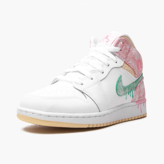 Air Jordan 1 Mid SE GS "Ice Cream" DD1666 100 Womens Jordan Sneakers AJ1 Basketball Shoes