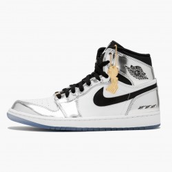 Air Jordan 1 Retro High "Think 16" AQ7476-016 Chrome/Black-White-Turbo Green Unisex AJ1 Jordan Sneakers