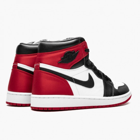 Nike Air Jordan 1 High OG "Satin Black Toe" Black/Black-White-Varsity Red CD0461 016 Mens/Womens AJ1 Jordan Sneakers