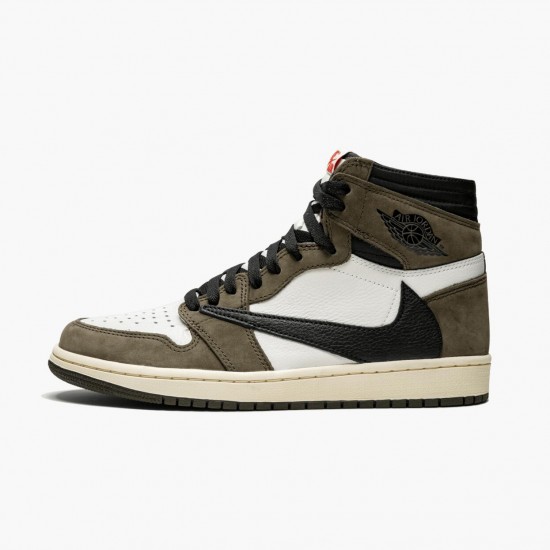 Nike Air Jordan 1 High OG TS SP "Travis Scott" Sail/Dark Mocha-University Red CD4487 100 Basketball Shoes Unisex AJ1 Sneakers