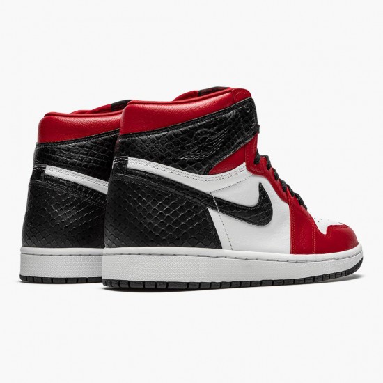 Nike Air Jordan 1 High Retro WMNS "Satin Snake" Gym Red/Whte-Black Basketball Shoes CD0461 601 AJ1 Unisex Sneakers