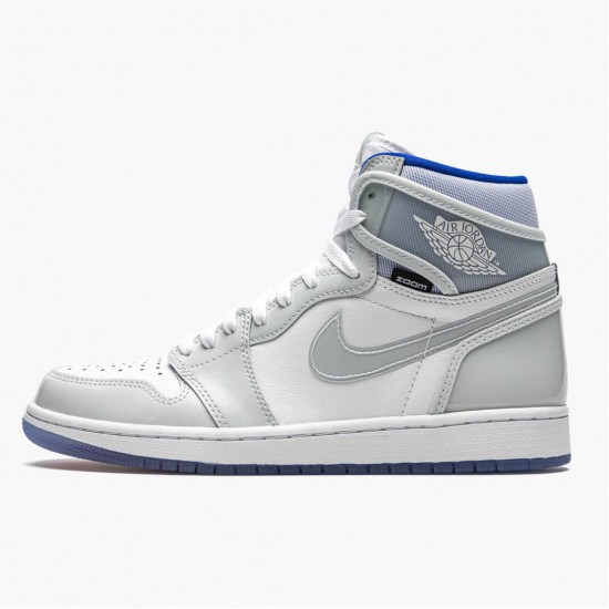 Nike Air Jordan 1 High Zoom "Racer Blue" White/White-Racer Blue Basketball Shoes AJ1 CK6637 104 Sneakers