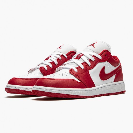 Nike Air Jordan 1 Low "Gym Red/White" Gym Red/Gym-Red Whte Basketball Shoes 553560 611 AJ1 Sneakers