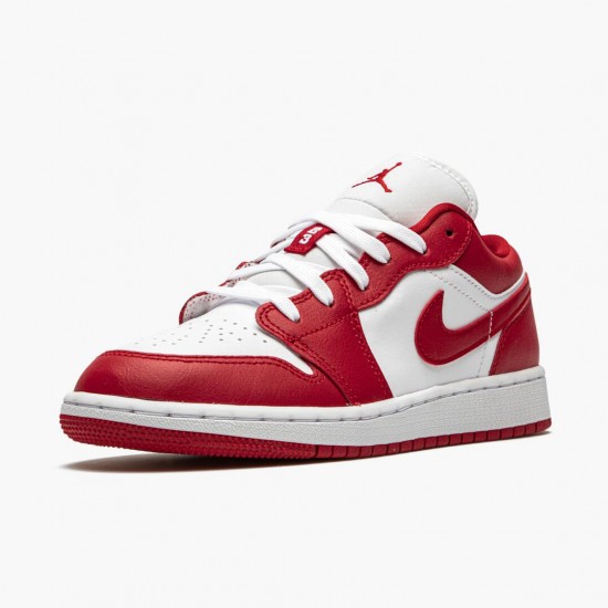 Nike Air Jordan 1 Low "Gym Red/White" Gym Red/Gym-Red Whte Basketball Shoes 553560 611 AJ1 Sneakers