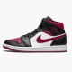 Nike Air Jordan 1 Mid "Bred Toe" Black/Gym Red-White Basketball Shoes 554724 066 AJ1 Sneakers