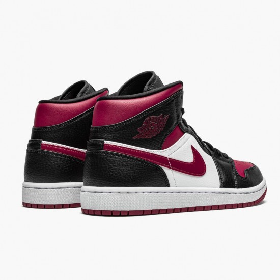 Nike Air Jordan 1 Mid "Bred Toe" Black/Gym Red-White Basketball Shoes 554724 066 AJ1 Sneakers