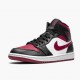 Nike Air Jordan 1 Mid "Bred Toe" Black/Gym Red-White Basketball Shoes 554724 066 AJ1 Sneakers