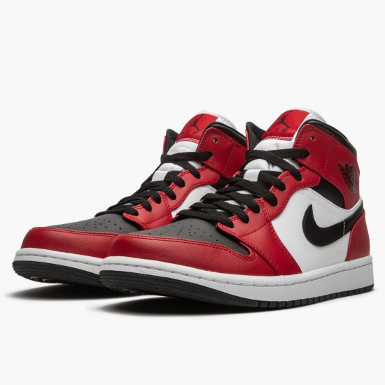 Nike Air Jordan 1 Mid "Chicago Black Toe" Black/Gym Red-White Basketball Shoes 554724 069 AF1 Sneakers