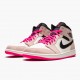 Nike Air Jordan 1 Mid "Crimson Tint" Crimson Tint/Hyper Pink-Black Basketball Shoes 852542 801 AJ1 Unisex Sneakers