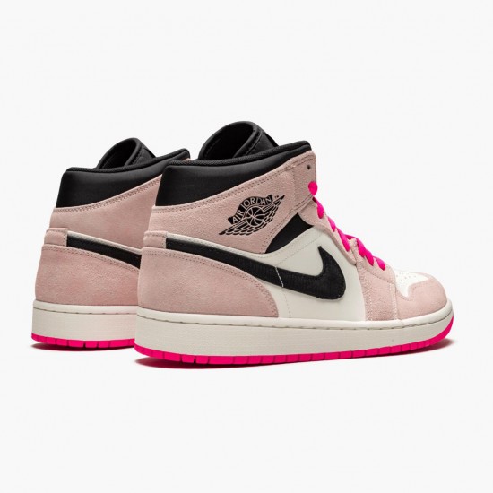 Nike Air Jordan 1 Mid "Crimson Tint" Crimson Tint/Hyper Pink-Black Basketball Shoes 852542 801 AJ1 Unisex Sneakers