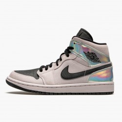 Nike Air Jordan 1 Mid Dirty Powder "Iridescent" Barely Rose/Black/Multi BQ6472 602 Mens/Womens AJ1 Jordan Sneakers