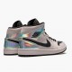 Nike Air Jordan 1 Mid Dirty Powder "Iridescent" Barely Rose/Black/Multi BQ6472 602 Mens/Womens AJ1 Jordan Sneakers