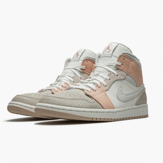 Nike Air Jordan 1 Mid "Milan" Sail/Light Bone-String-Shimmer CV3044 100 Basketball Shoes Unisex AJ1 Sneakers