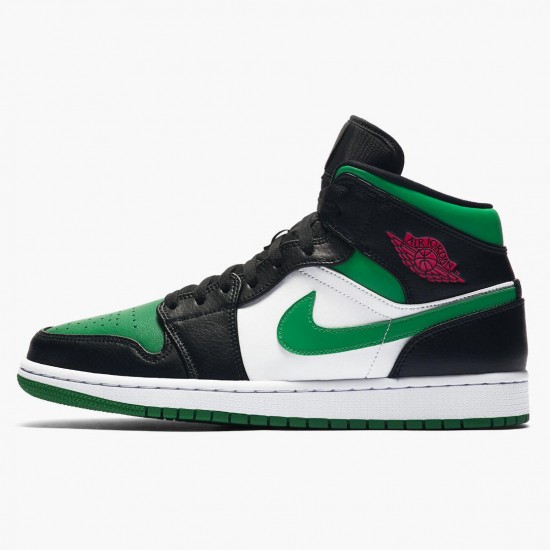 Nike Air Jordan 1 Mid "Pine Green" Black/Gym Red-White-Pine Green Basketball Shoes 554724 067 AJ1 Sneakers