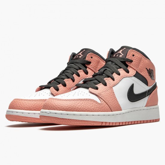 Nike Air Jordan 1 Mid "Pink Quartz" Pink Quartz/DK Smoke Grey Basketball Shoes 555112 603 AJ1 Sneakers